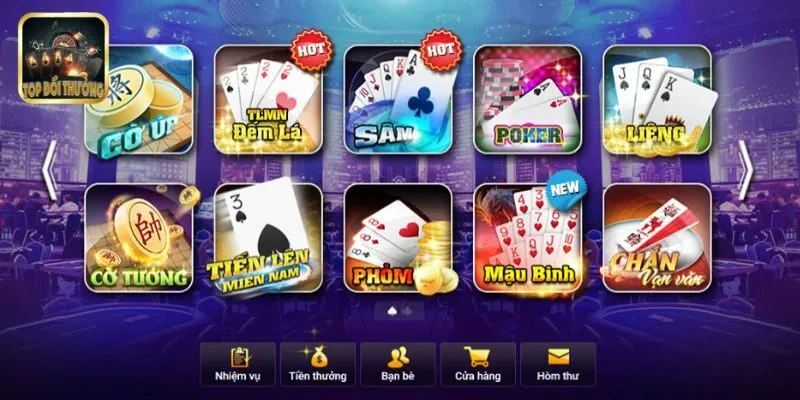 Các loại game bài đổi thưởng phổ biến