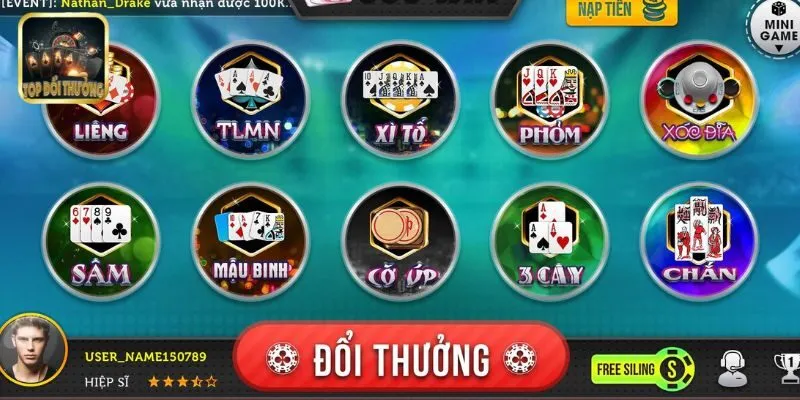 Các Trò Chơi Nổi Bật Tại Game Bài Đổi Thưởng 