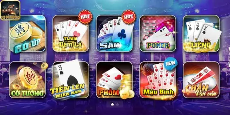 Các trò chơi phổ biến trên Gamebaidoithuong