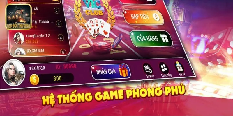 Tính Năng Nổi Bật Của Game Bài VIC